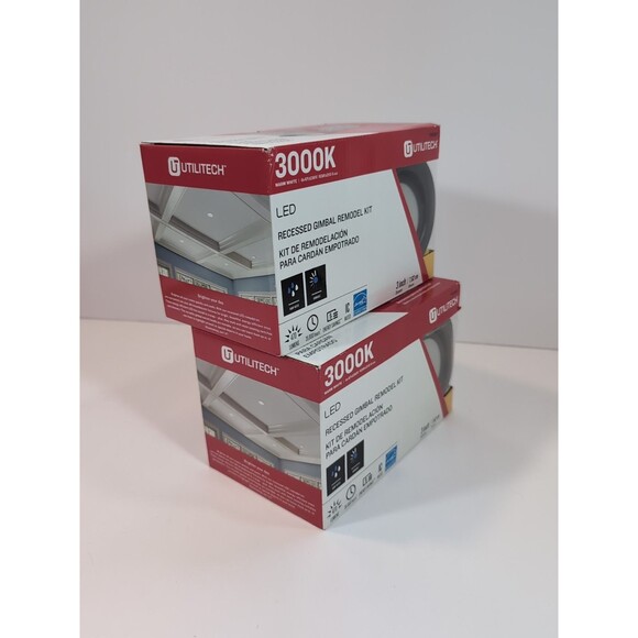 Utilitech LED 45-WATT Warm White 3000K LED Recessed Remodel Kit 3 Inch Set Of 2 - Picture 6 of 7